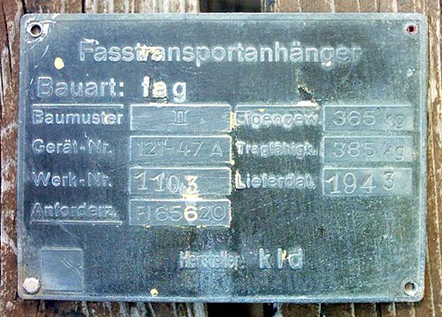 Fasstransportanhanger label